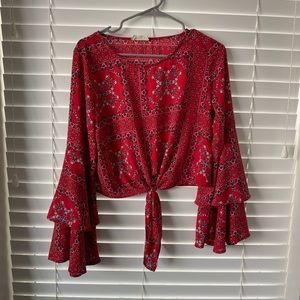 Altar’d State paisley tie front flowy long sleeve